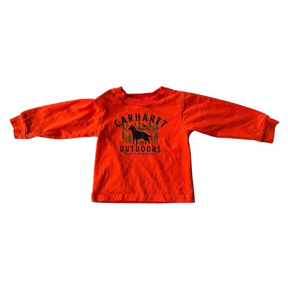 Carhartt Outdoors Baby Shirt 6 Months Orange Black Labrador Dog Ducks READ - Picture 5 of 11